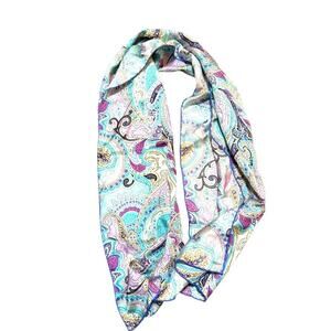 Vintage Ravina Pastel Paisley 100% Silk Scarf Made in Italy